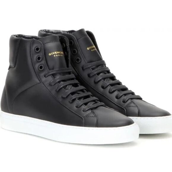 Rare Givenchy Codification Leather High Top Shoes Size 12 - Picture 1 of 16